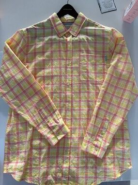 Scotch & Soda Amsterdam Plaid Button-Down Shirt -Yellow/Orange |Size XXL Regular